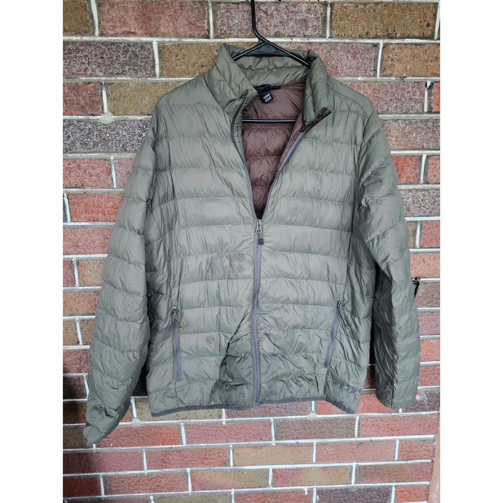 Eddie Bauer Mens 650 Down Puffer Jacket Olive Green Small Outdoor Gorpcore Coat